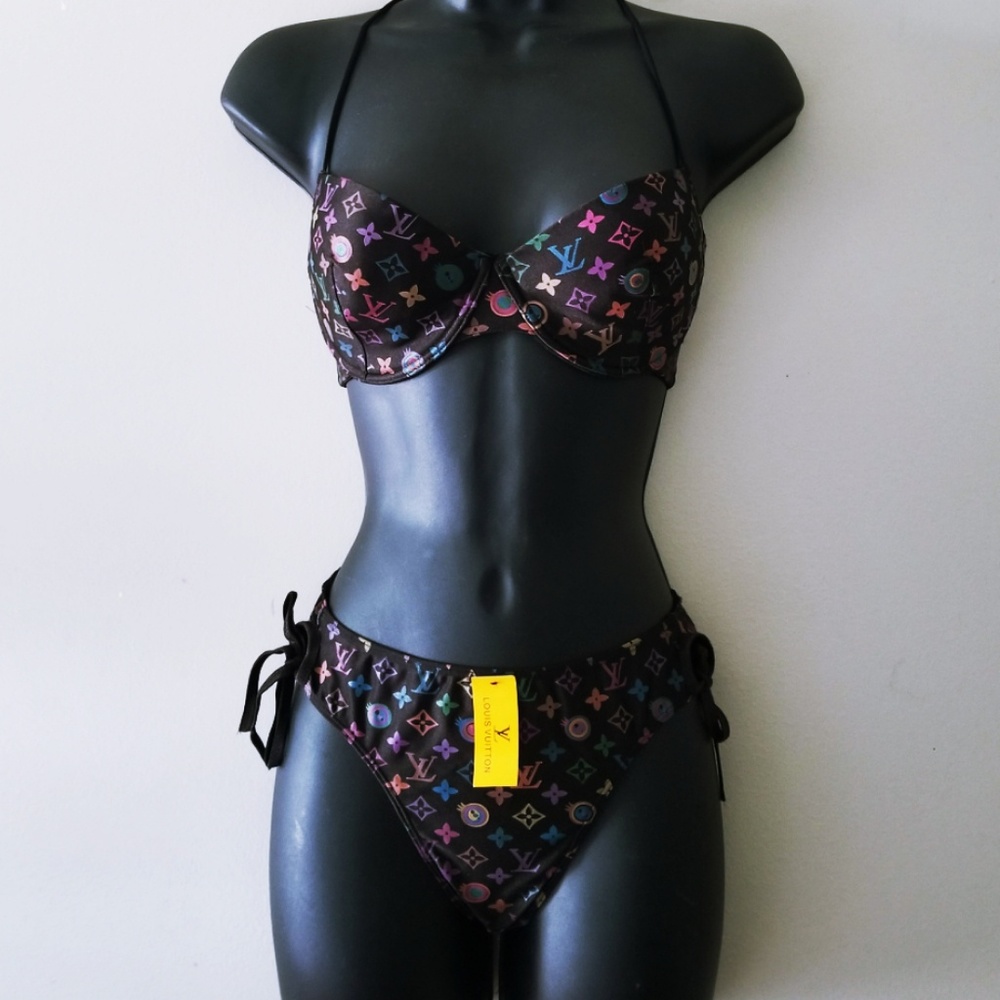 Designer logo womens bikini